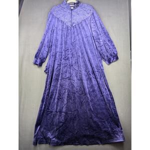 Vintage Purple Lace Trim Zippered Anne Leslie Nightgown